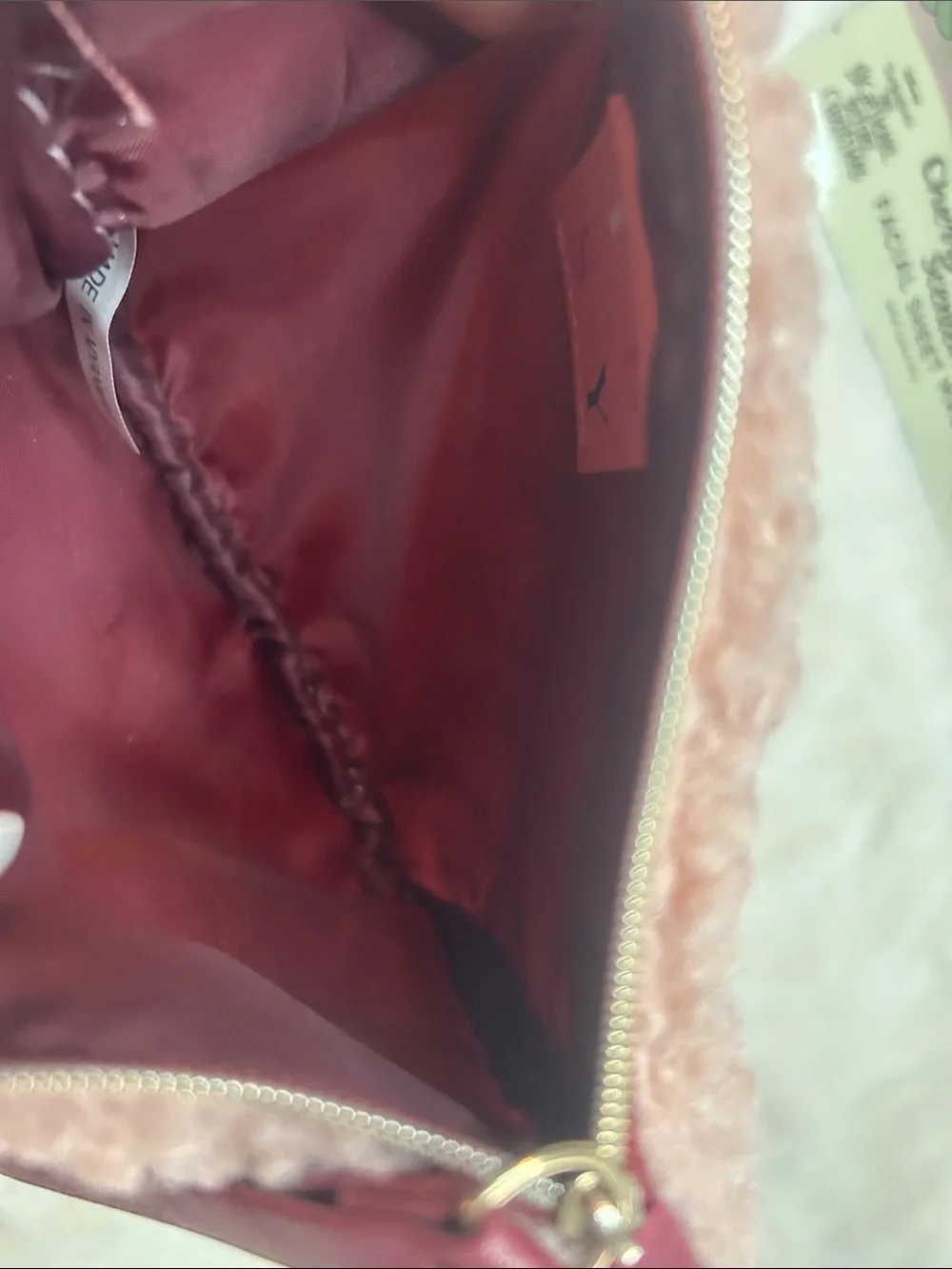 Ipsy Plush Pink Shearling Pouch bundle